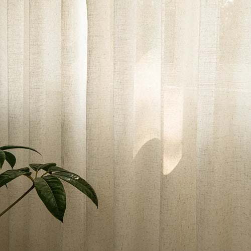 Herb-Lin Beige Linen Sheer Grommet Soft Top Custom Curtains Herb-Lin