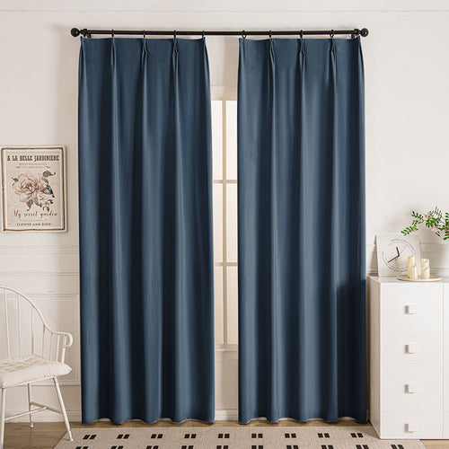 Doux Velvet Elegance Pleat Outdoor Curtains Doux Ink Blue-51