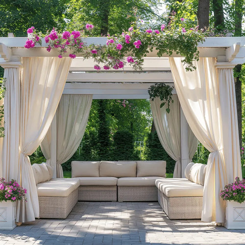 Elise Heavyweight Textured Faux Linen Outdoor Pleat Custom Curtains Elise