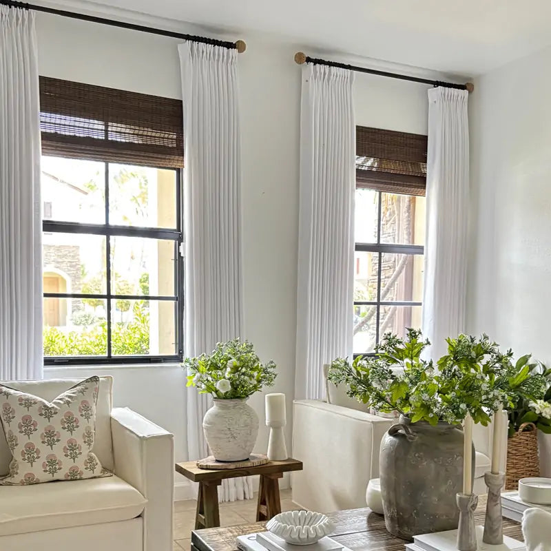 Elise Heavyweight Textured Faux Linen Pleat Custom Curtains