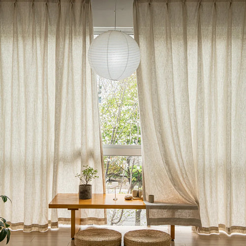 Everly 100% Natural Linen Pinch Pleat Custom Curtains Everly