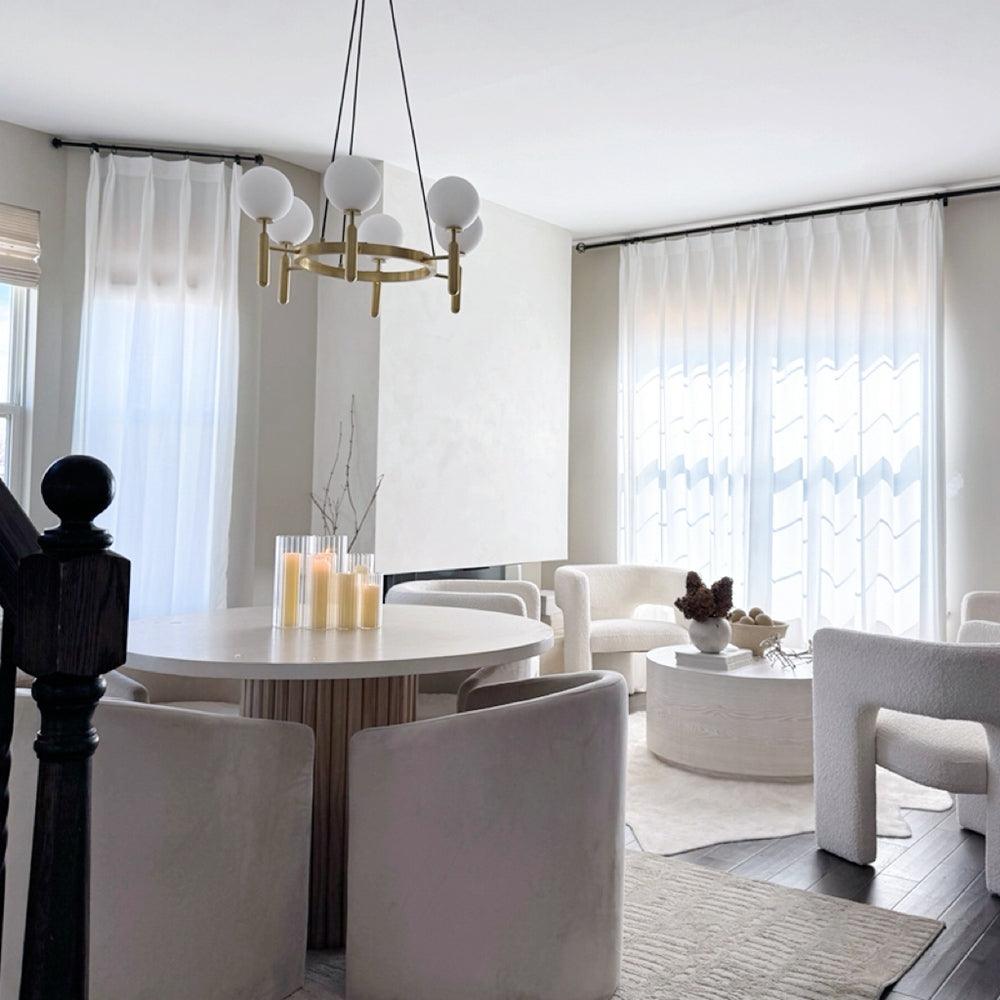 Flow White Privacy Semi Sheer Pleat Custom Curtains Flow