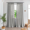 Bryn Slub Textured Faux Linen Pleat Custom Privacy Outdoor Curtains Bryn
