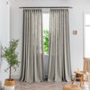 Bryn Slub Textured Faux Linen Pleat Custom Privacy Outdoor Curtains Bryn Gray-25
