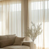 Herb-Lin Beige Linen Sheer Privacy Custom Curtains Herb-Lin