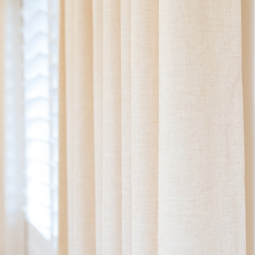 Nyla Cream Yellow Blended Cotton Pinch Pleat Custom Curtains Nyla