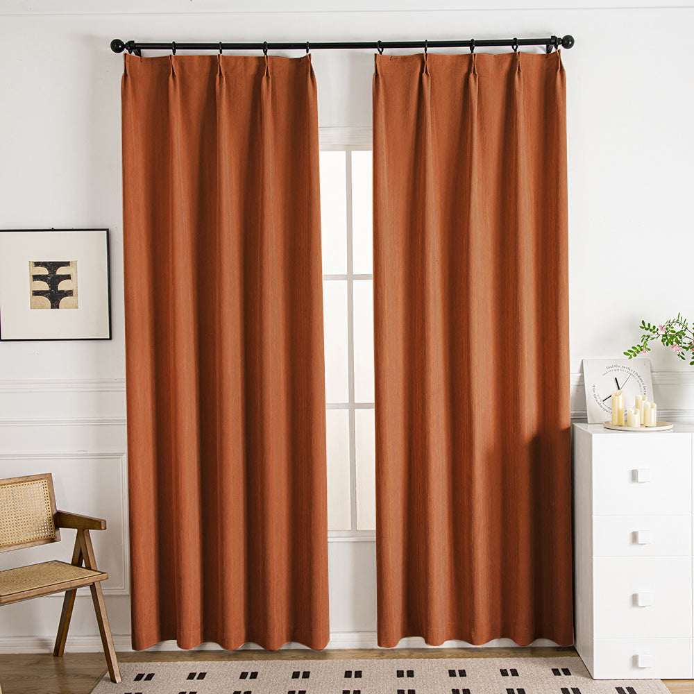 Orange-17 Nanov 100% Blackout Velvet Custom Curtains