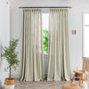 Bryn Slub Textured Faux Linen Pleat Custom Privacy Outdoor Curtains Bryn Sand Beige-7