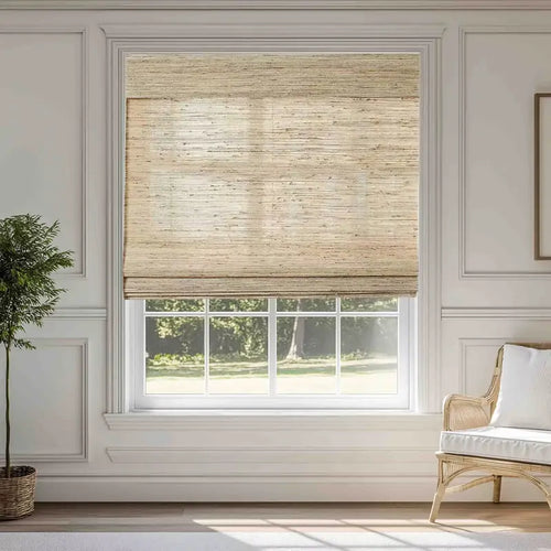 Solea Natural Ramie Roman Shades Solea
