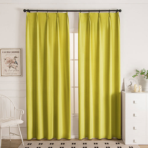 Doux Velvet Elegance Pleat Outdoor Curtains Doux Tender Green-1