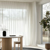 Vesper Vertical Stripe White Sheer Pleat Custom Curtains Vesper