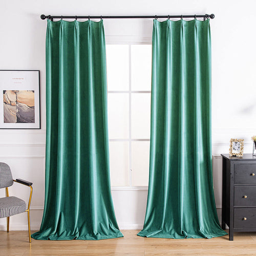 Aushme Luxurious Velvet Bathroom Custom Curtains(Pleated) Aushme Vivid Blue