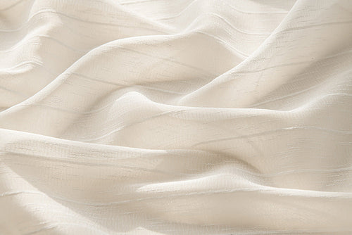 Gauzy Snowflake White Sheer Bathroom Pleat Custom Curtains Gauzy