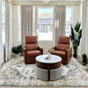 Audrey Fireworks Heavyweight Beige Patterned Pleat Custom Curtains Audrey