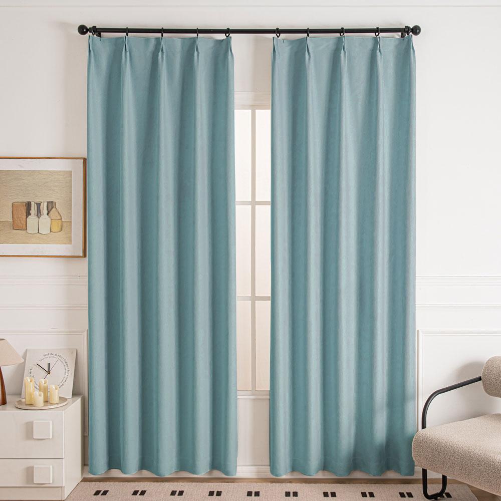 Light Blue-13 Cocove Tree Texture Heavyweight Custom Curtains