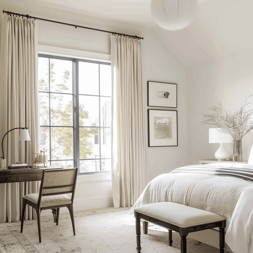 Cozy Heavyweight Linen Woven Pinch Pleat Custom Curtains Cozy