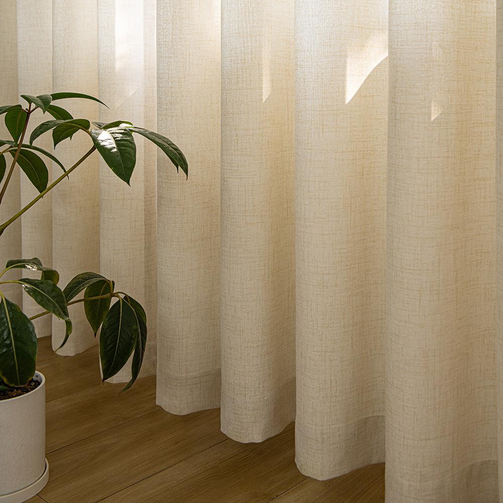 Mead Faux Linen Texture Outdoor Pleat Custom Curtains Mead