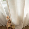 Breezy Beige Linen Sheer Bathroom Pleat Custom Curtains Breezy