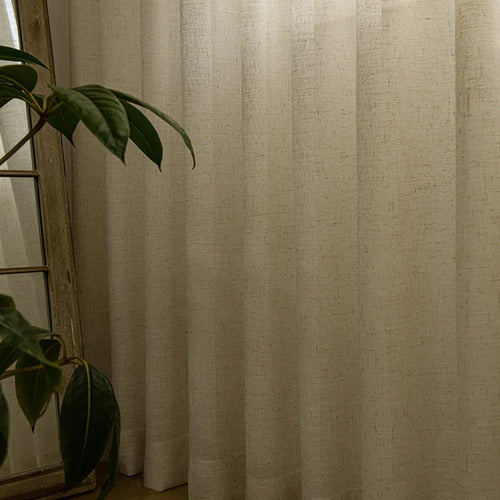 Herb-Lin Beige Linen Sheer Grommet Soft Top Custom Curtains Herb-Lin