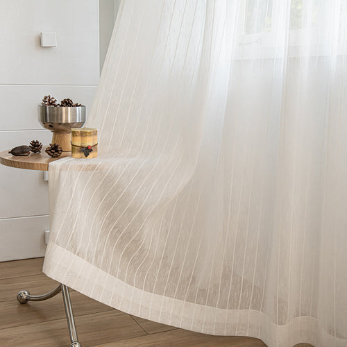 Gauzy Snowflake White Sheer Bathroom Pleat Custom Curtains Gauzy