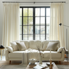 Cozy Heavyweight Linen Woven Pinch Pleat Custom Curtains Cozy