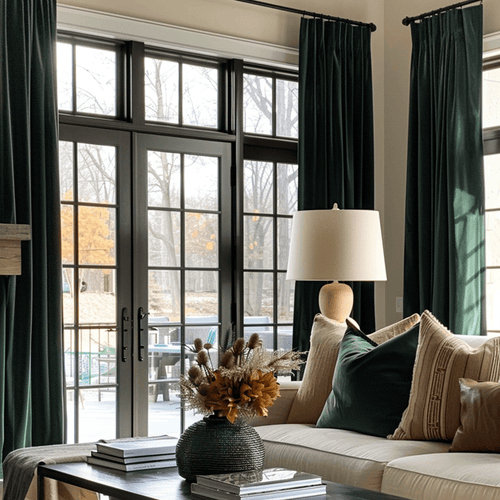 Doux Velvet Elegance Room Darkening Pleat Custom Curtains Doux
