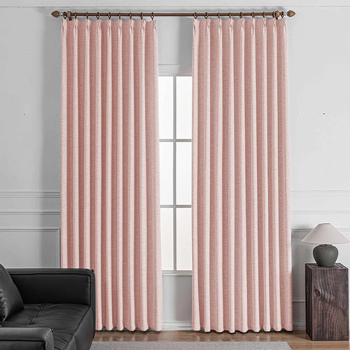 Shyn Linen Oeko-Tex Blackout Pinch Pleat Custom Curtains Shyn Pink-2