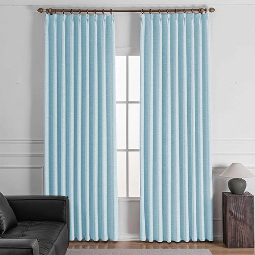Shyn Linen Oeko-Tex Blackout Pinch Pleat Custom Curtains Shyn Cloud Blue-3