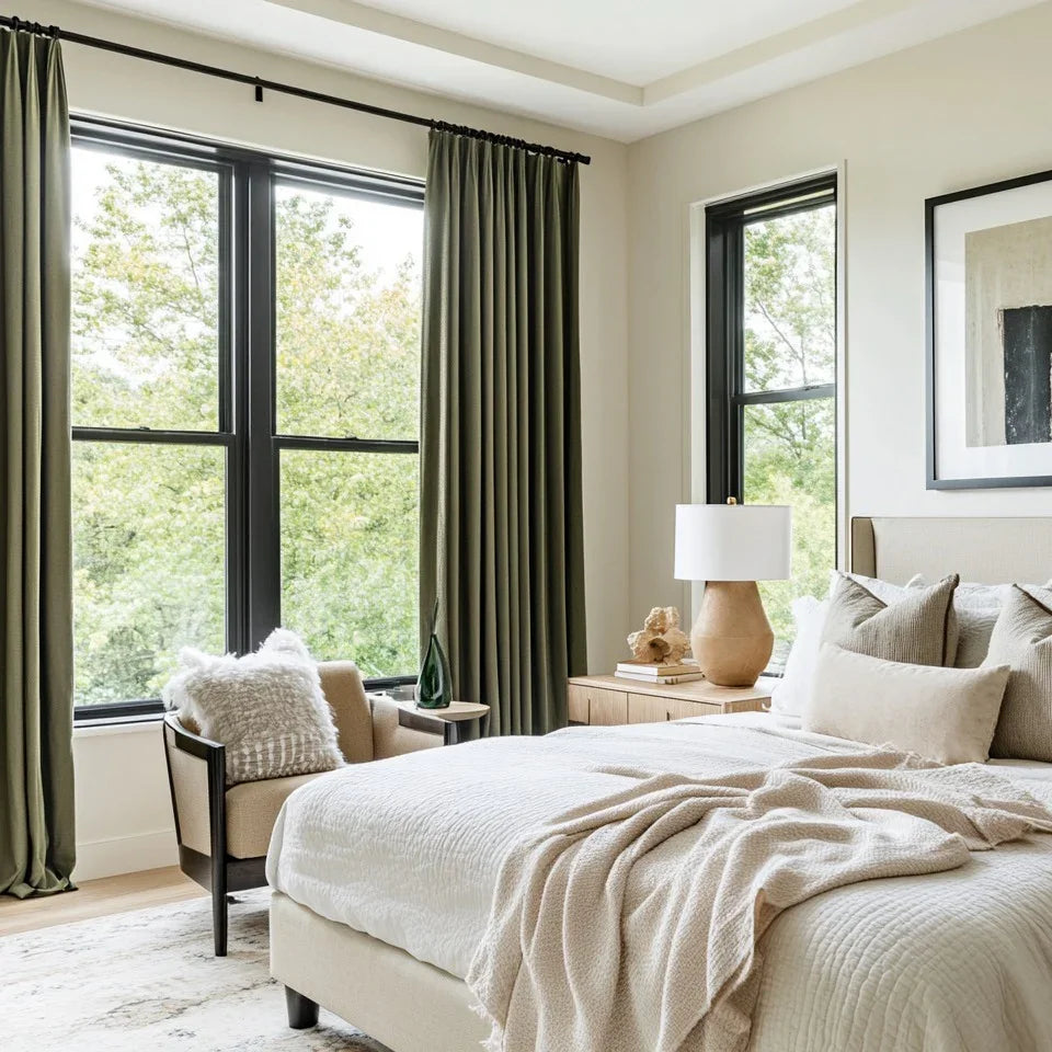 Velva Italian Cotton Velvet Room Darkening Pleat Custom Curtains Velva