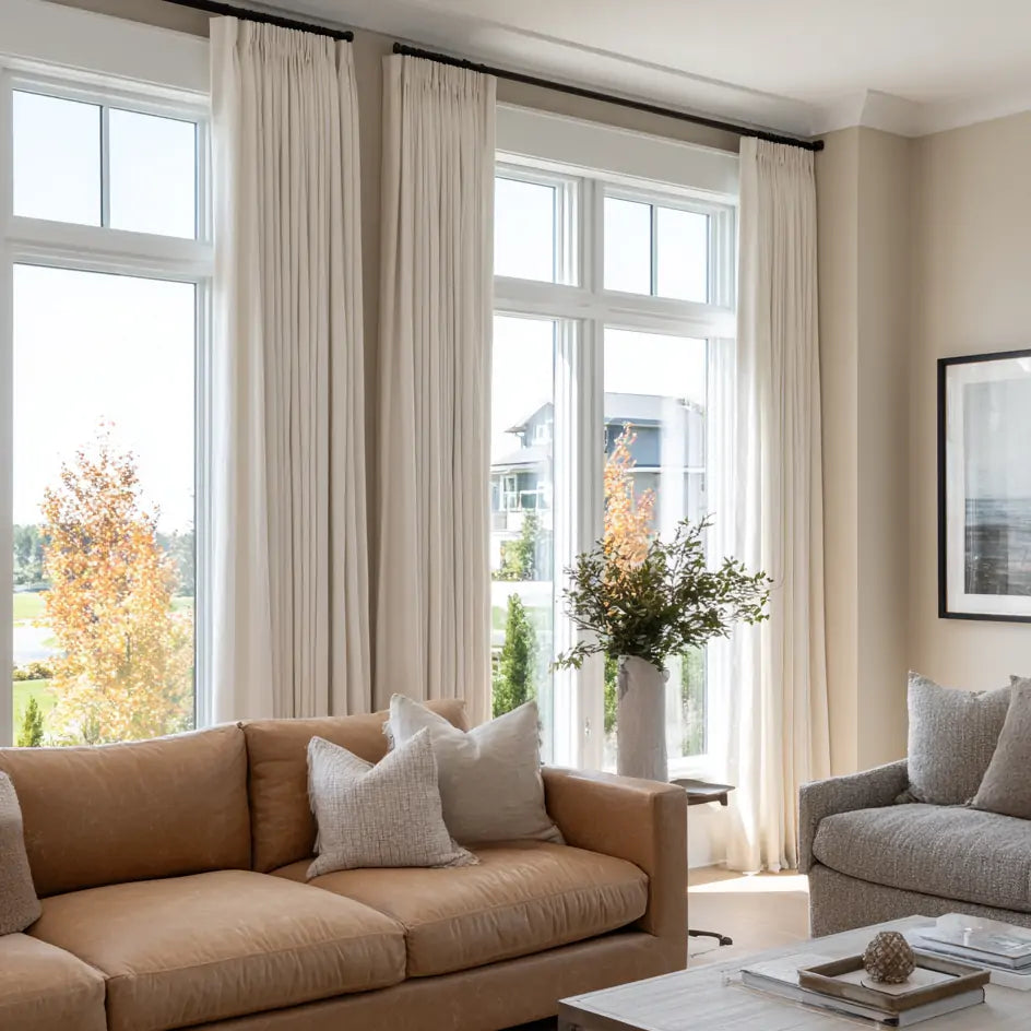 Waffle Chenille Blended Woven Pleated Custom Curtains Waffle