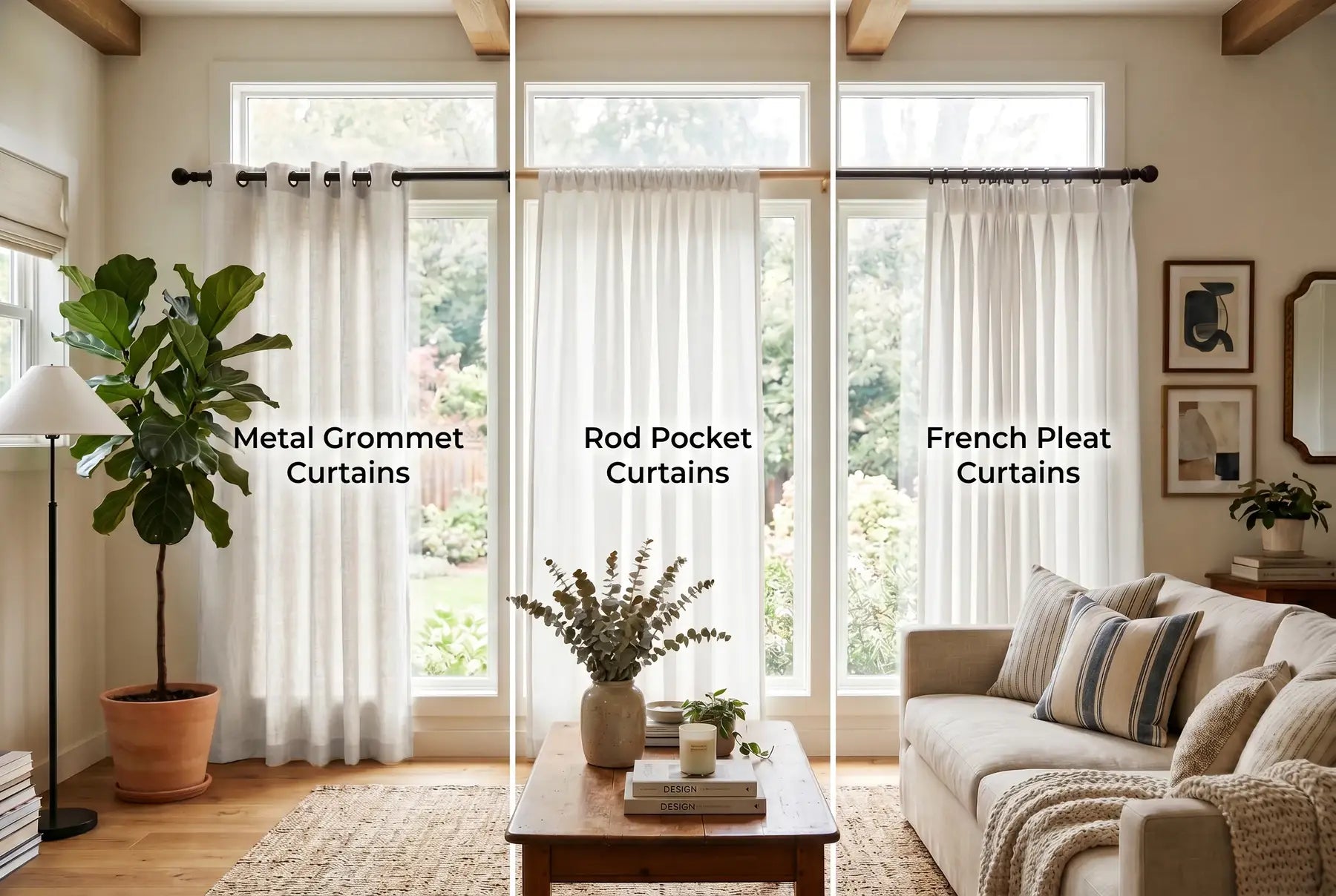 Grommet vs Rod Pocket vs Pinch Pleat Curtains