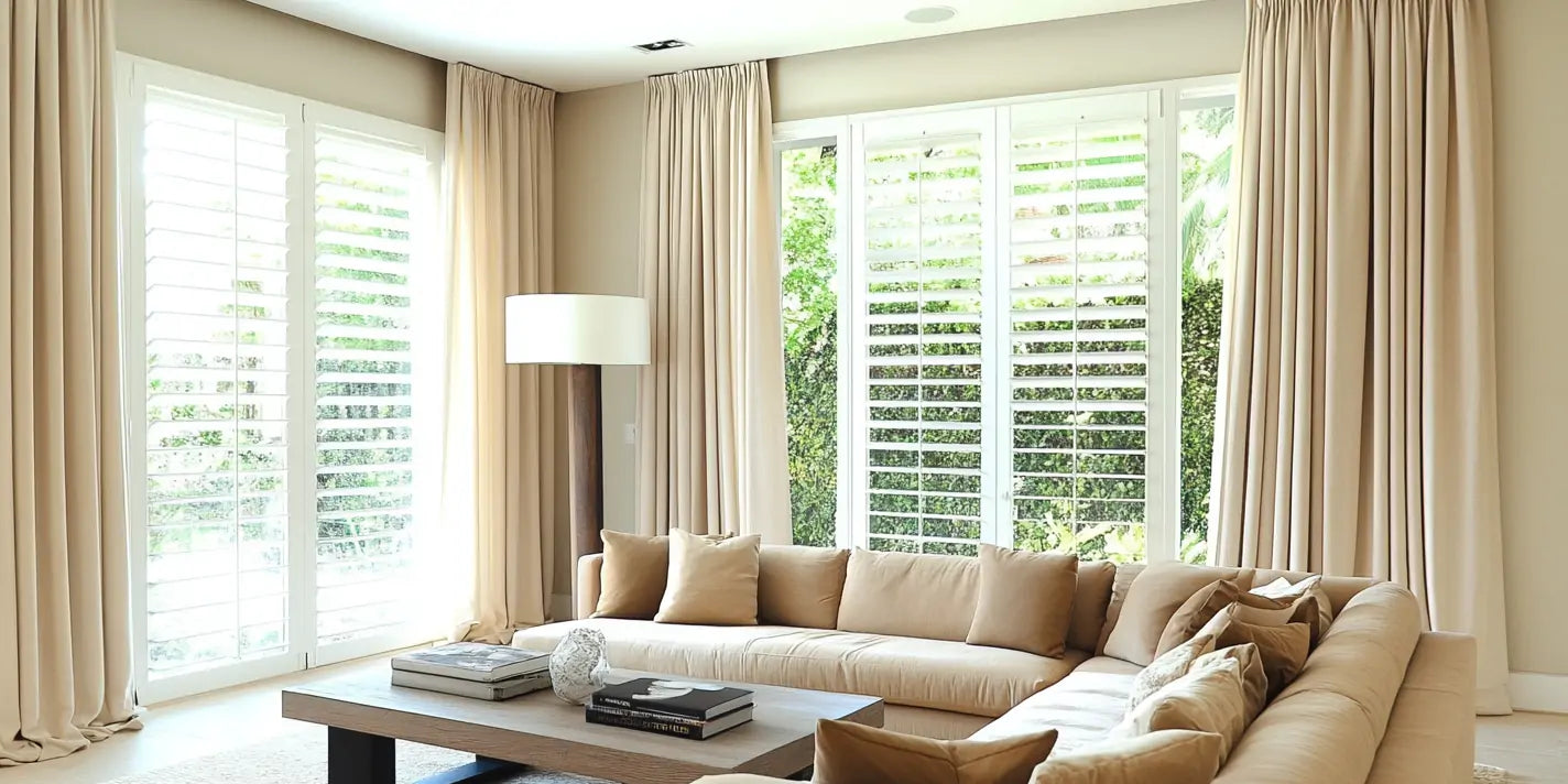 Beige curtains for living room
