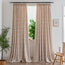 Leaf Print Olivia Beige Leaf Patterned Custom Curtains