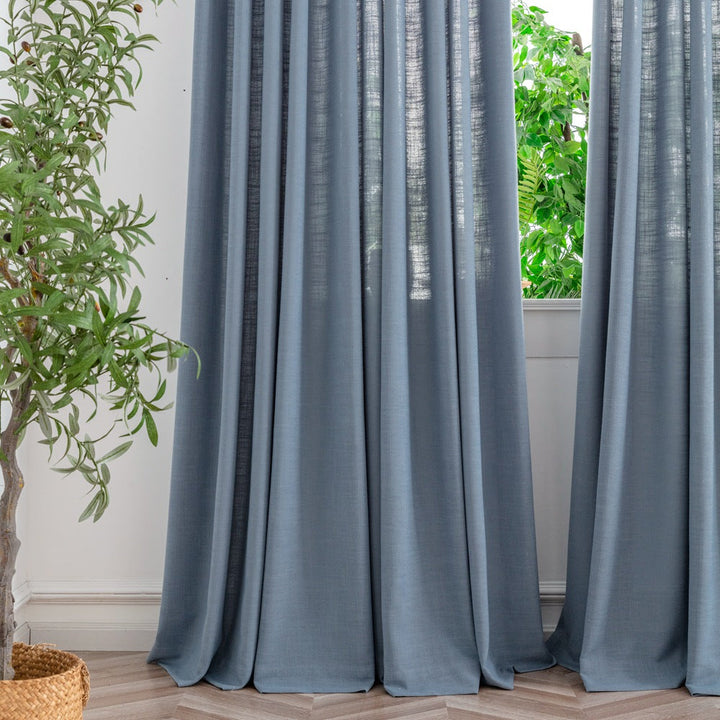 Bryn Slub Textured Faux Linen Custom Outdoor Curtains - ixacurtains