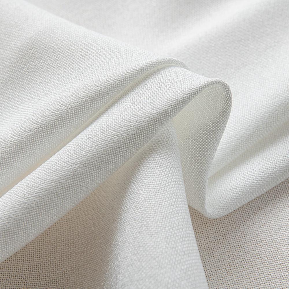 White Airy Elegant White Faux Linen Custom Curtains For Living Room And Bedroom