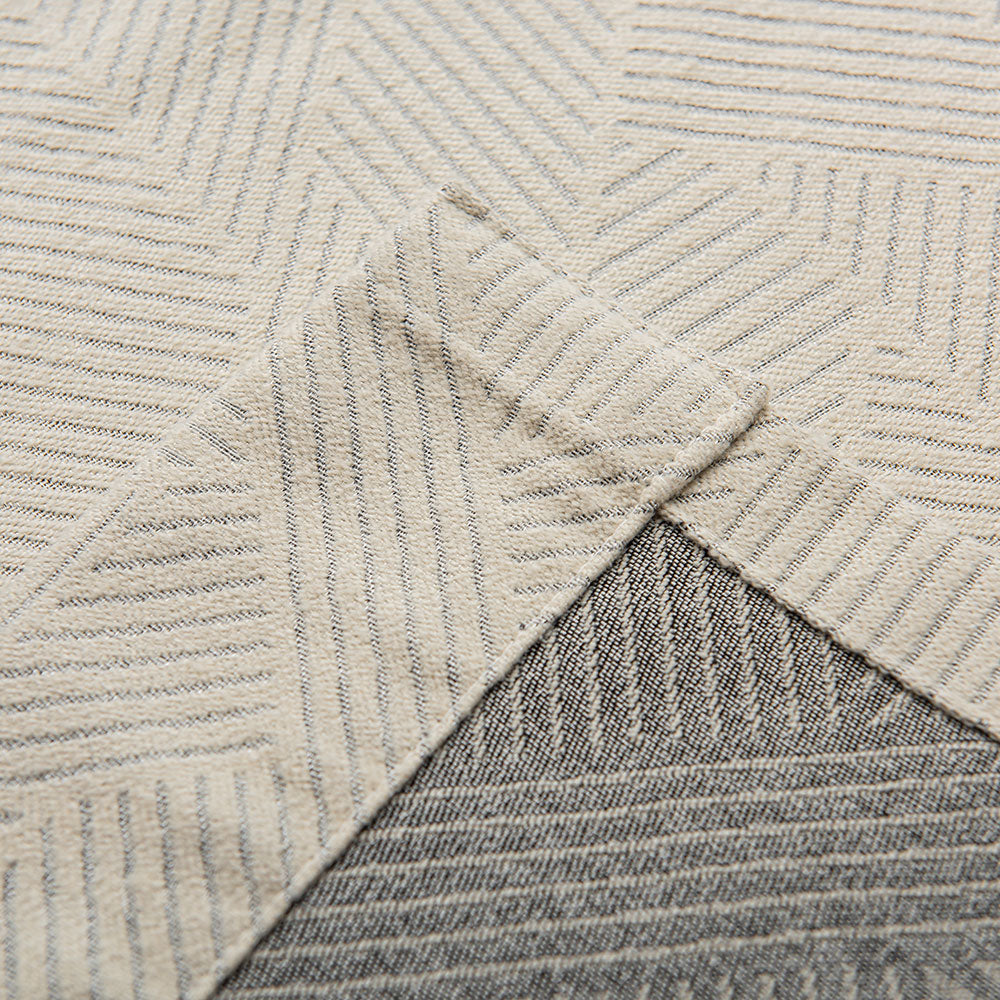 Boney Patterned Geometric Heavyweight Cashmere Feel Pleated Curtains Boney