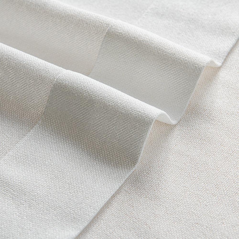 White Airy Elegant White Faux Linen Custom Curtains For Living Room And Bedroom