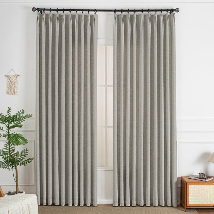 Thalia Textured Linen Custom Bathroom Drapes - ixacurtains