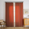Orange Red-15 Waffle Chenille Blended Woven Custom Curtains