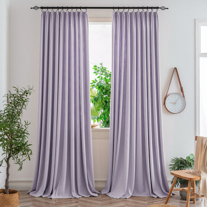 Purple165-29 Aura Heavyweight Fantasy Cotton Custom Curtains For Living Room And Bedroom