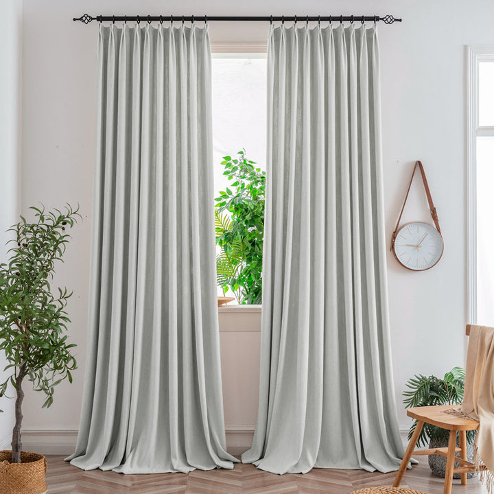 Silver165-7 Aura Heavyweight Fantasy Cotton Custom Curtains For Living Room And Bedroom