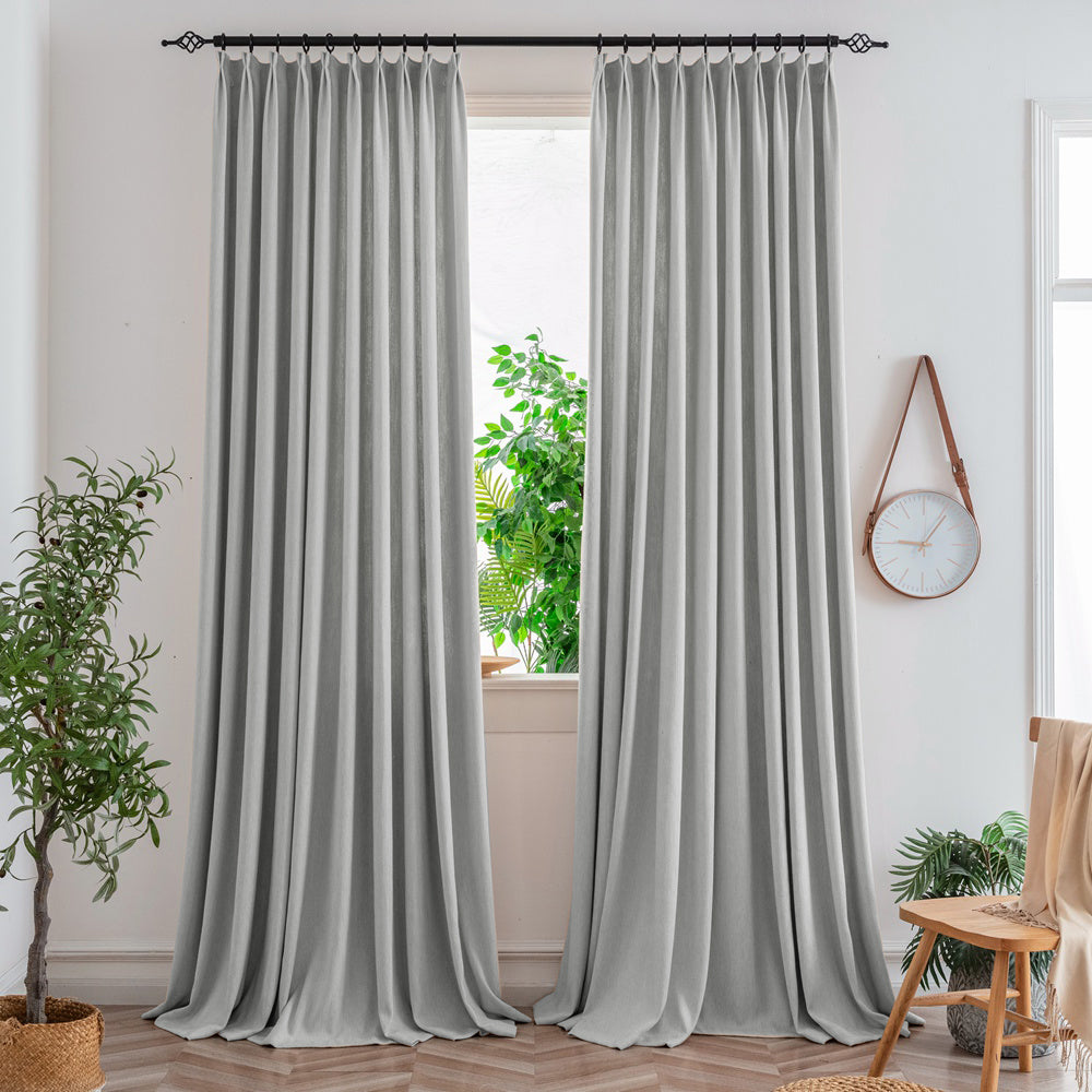 Gray165-8 Aura Heavyweight Fantasy Cotton Custom Curtains For Living Room And Bedroom
