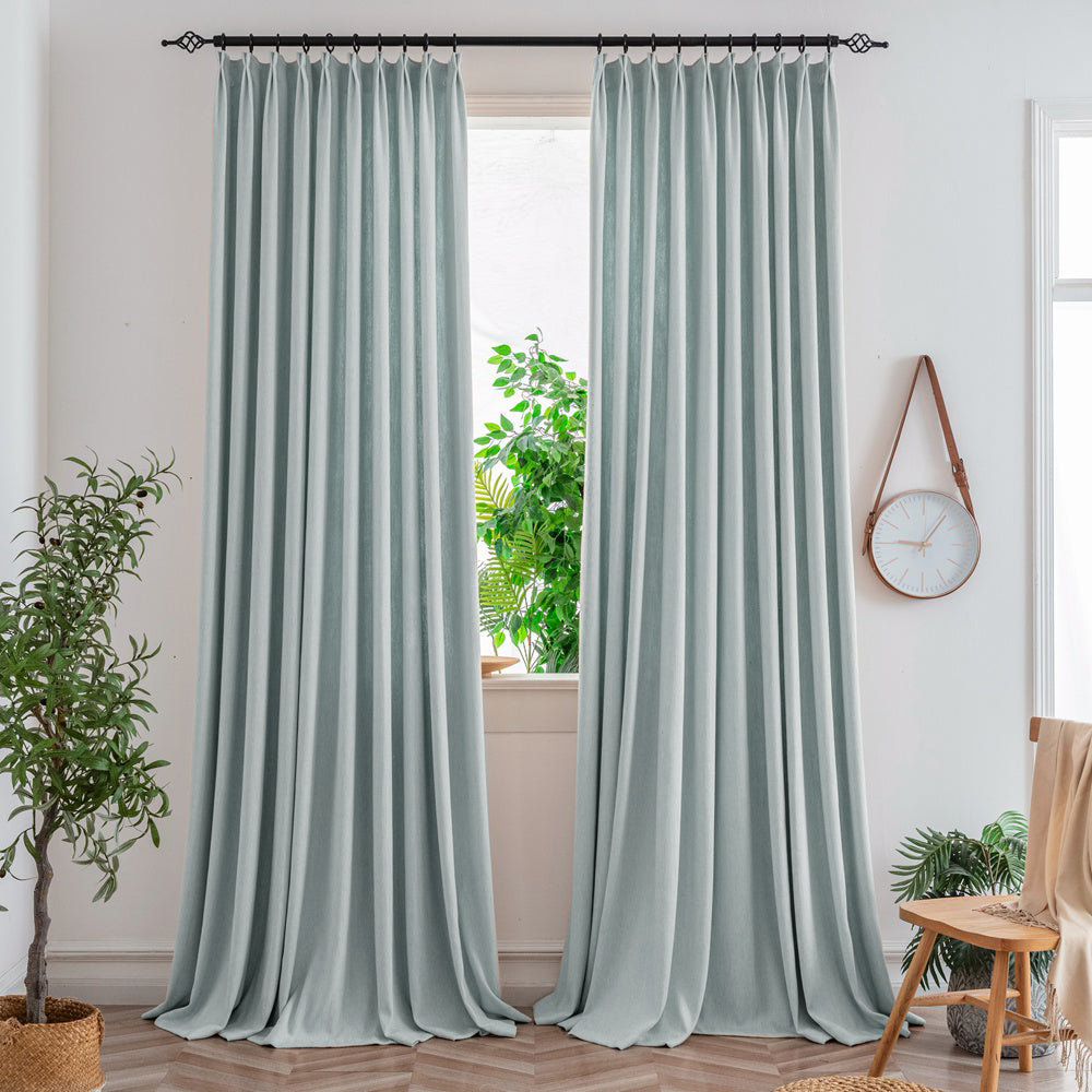 Blue165-9 Aura Heavyweight Fantasy Cotton Custom Curtains For Living Room And Bedroom