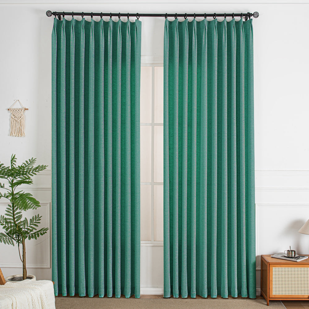 Peacock Blue-17 Thalia Textured Bathroom Linen Custom Curtains