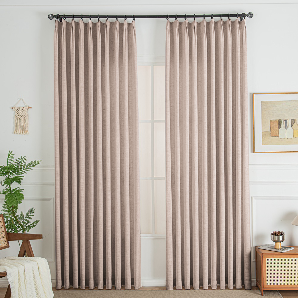 Pink Lemonade 850-19 Lorna French Linen Custom Pleated Curtains Panel