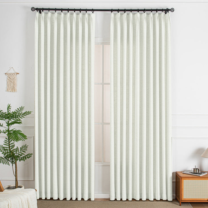 Thalia Textured Linen Custom Bathroom Drapes - ixacurtains