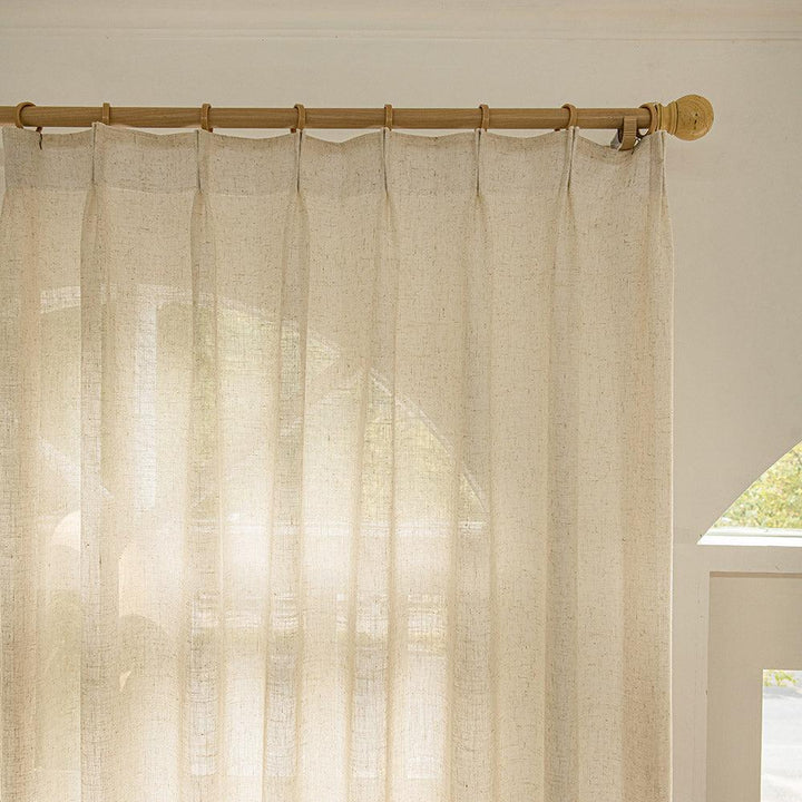 Linen Color Herb-Lin Beige Linen Sheer Custom Curtains