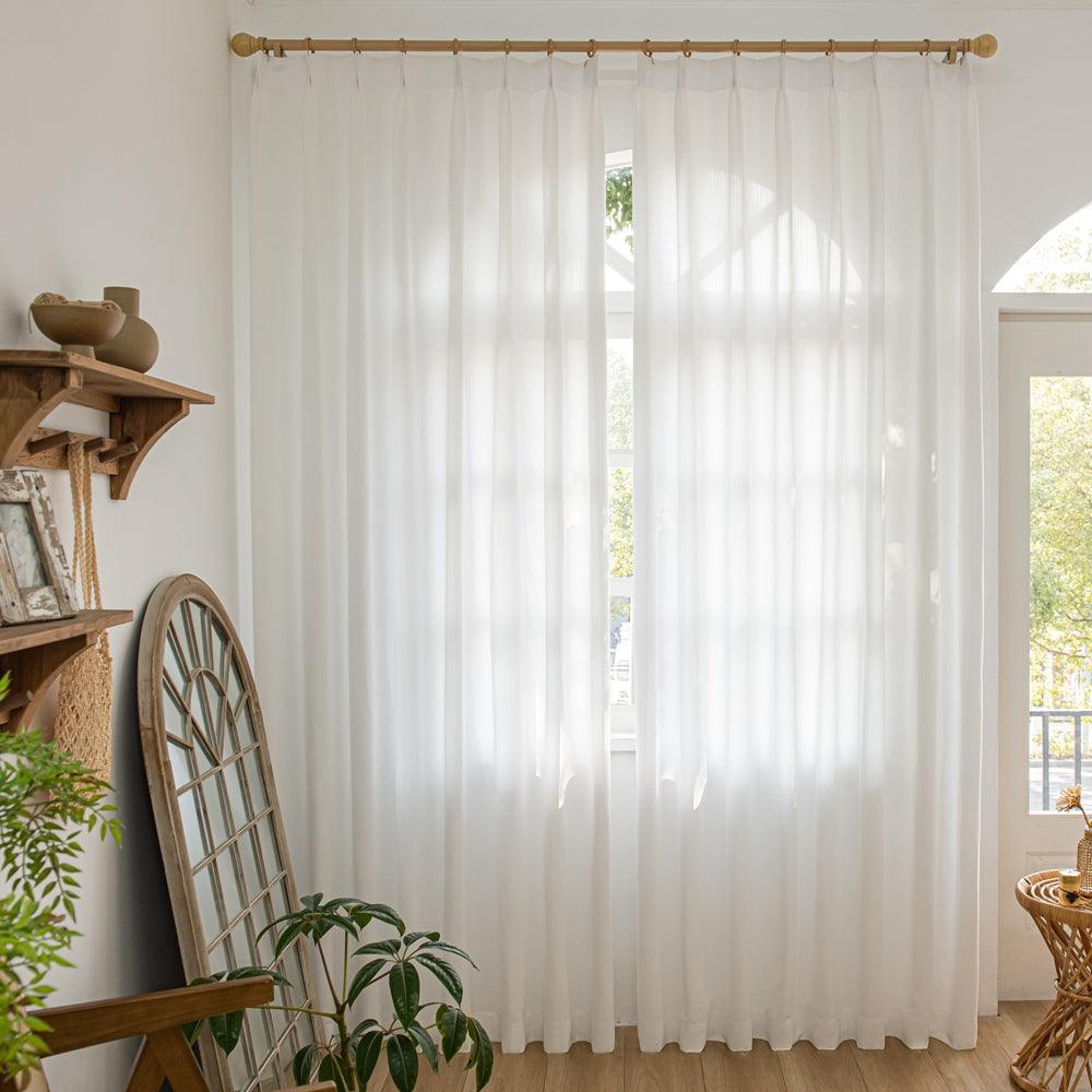White Flow White Semi Sheer Outdoor Custom Curtains