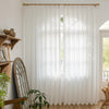 White Flow White Semi Sheer Outdoor Custom Curtains