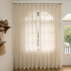 Seren Natural Small Plaid Linen Pleat Custom Curtains Seren Flaxen